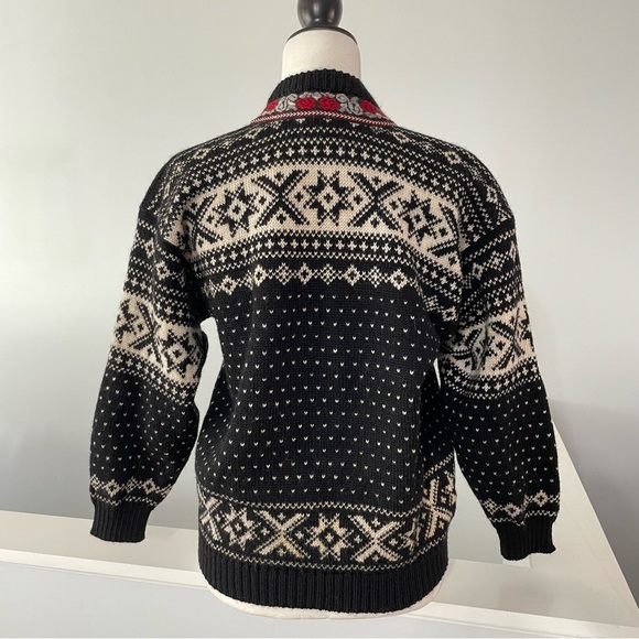 Voss Norway Fair Isle New Wool Cardigan Sweater - Picture 9 of 10